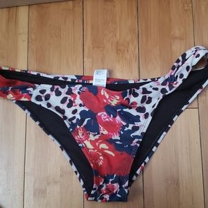 Leopard floral swim bottom